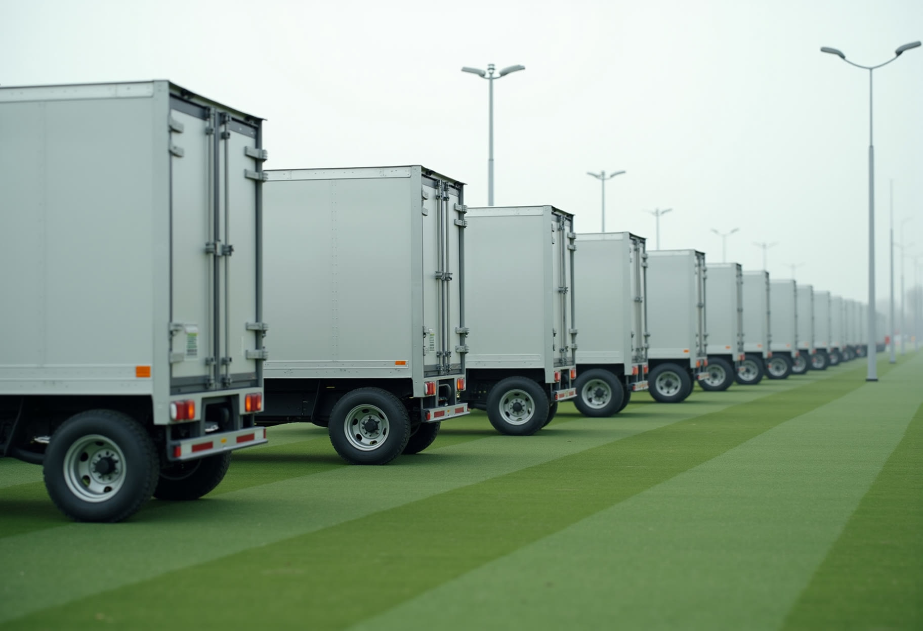 Row of carts ready for delivery